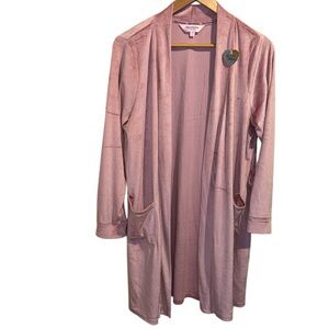 Juicy robe Pink Long Cardigan with Pockets velvet velour purple small medium NEW